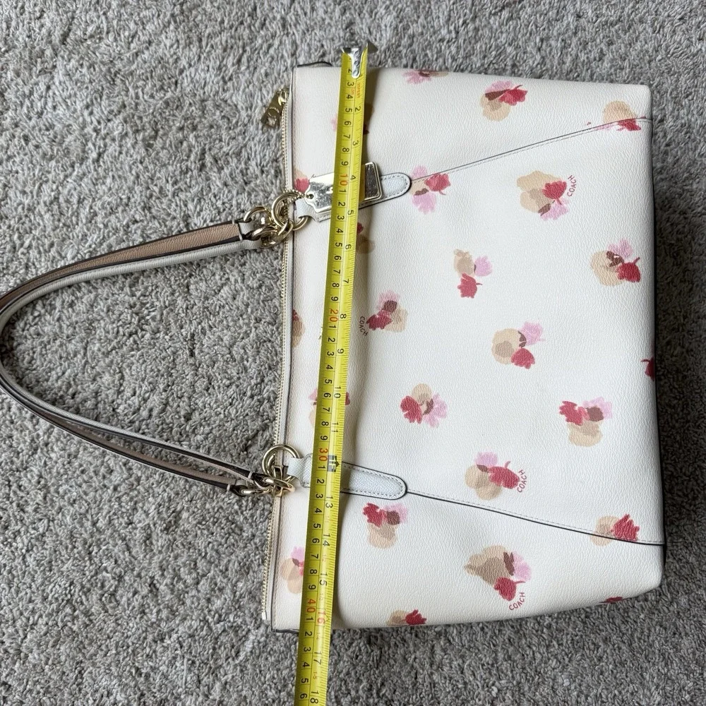 Coach Floral Ava Tote - F55192 Handbag Purse Cream ~ Red ~ Pink Toned